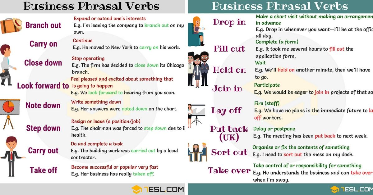 business phrasal verb worksheet